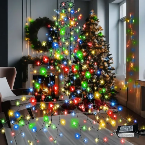 Vista 7 de Easy - Luces para árbol de Navidad de 8.2 pies, 280 LED x 8 líneas para árboles de Navidad de 6 a 7 pies Varios