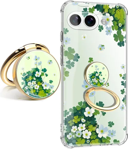 Vista 9 de Funda para Google Pixel 9A 5G, diseño de flores, delgada, anticaídas, a prueba de golpes, suave, a prueba de golpes, transparente, funda protectora