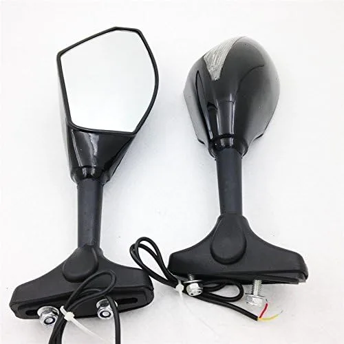 Vista 8 de SMT - Espejos laterales LED integrados compatibles con Universal Bike Gloss Black [B075VLFBVG]