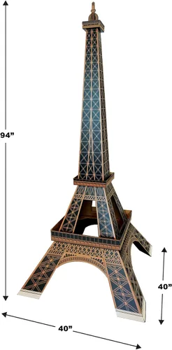 Vista 2 de Beistle 3-D Torre Eiffel Prop – Decoración extra grande de París, exhibición de cartón independiente para temas franceses, viajes, parisinos e