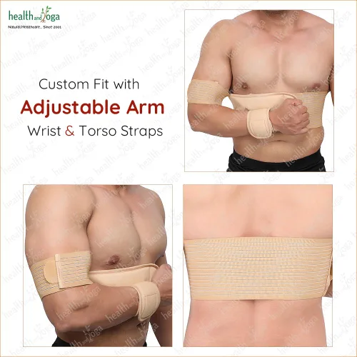 Vista 4 de HealthAndYoga™ GuardNHeal - Inmovilizador de hombro para mujeres y hombres - Soporte de puño rotador y honda de hombro - Izquierda o derecha