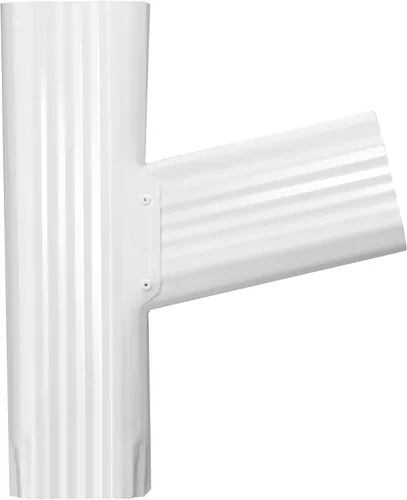 Vista 7 de VYH Canal Downspout Y Conector 2x3 Estándar Izquierdo Alto Brillo Blanco