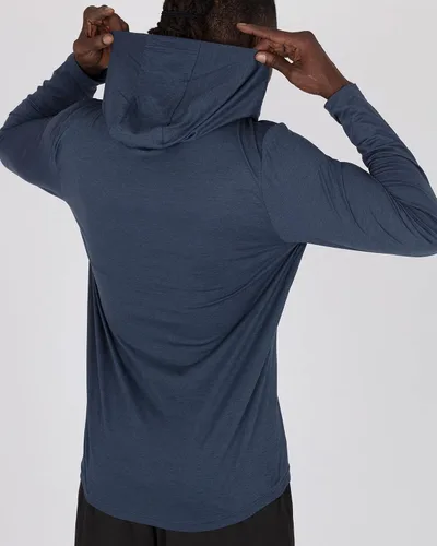 Vista 2 de Alive - Camiseta de manga larga con capucha para hombre, ligera, para ejercicio, pesca, ropa al aire libre