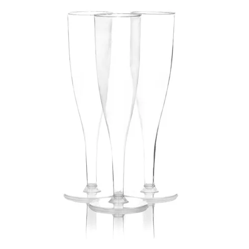 Vista 11 de Party Essentials Copas de champán de plástico de una pieza, 5 onzas, transparentes (paquete de 100)