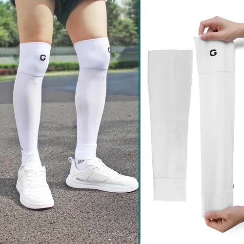 Vista 2 de Calcetines de compresión de manga de pantorrilla para hombres y mujeres, jóvenes, manga de pierna de rugby, calcetines de protección para fútbol