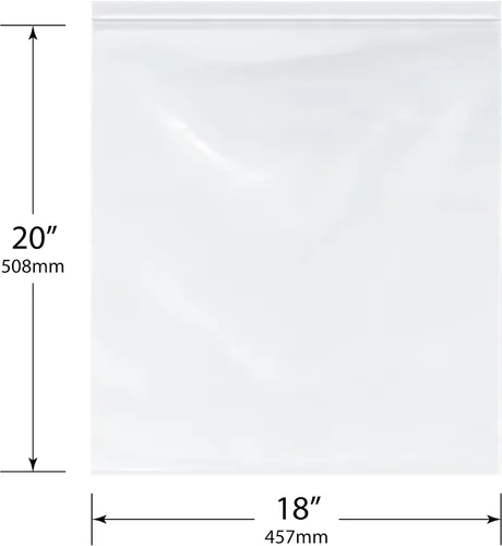 Vista 2 de Plymor 18" x 20" (paquete de 50), bolsas de plástico con cierre de cremallera resistente de 4 mil