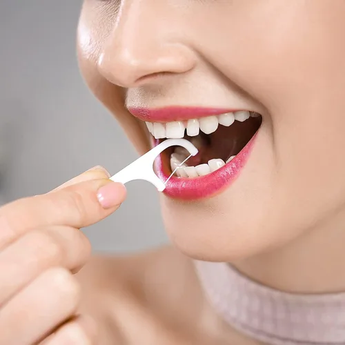 Vista 4 de Palillos de hilo dental de viaje, palillo de dientes Holy rose de alta dureza para adultos, 300 unidades de hilo dental profesional para higiene