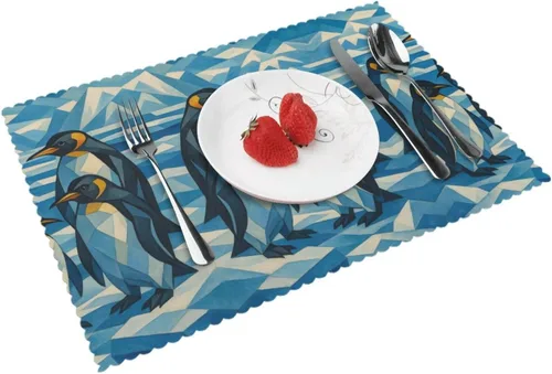 Vista 13 de Rectangular Placemats Set of 4, Heat Resistant Origami Fold Printed Kitchen Dining Table Mats