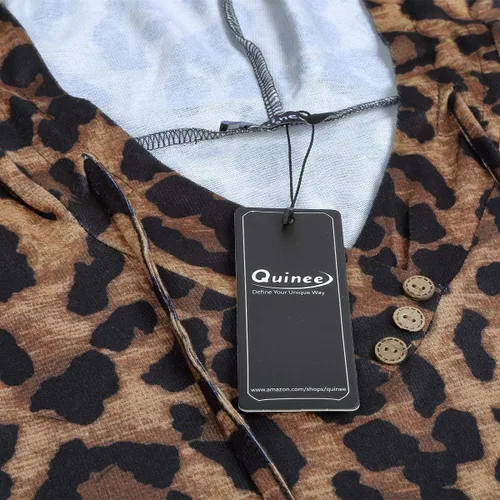 Vista 6 de QUINEE sudadera con capucha para mujer de manga larga a cuadros, bloque
