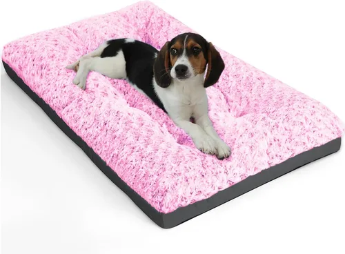 Vista 7 de POCBLUE Camas lavables para perros para jaulas, alfombrilla pequeña de felpa para jaulas, almohadilla antideslizante para jaulas para uso en Negro