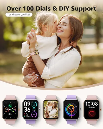 Vista 6 de Smart Watches for Women, 1.85" Alexa Smart Watch for Android Phones/iPhones Blush Pink-Pink