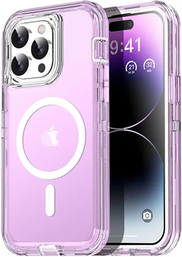 Vista 12 de AICase Funda transparente para iPhone 16e/13/iPhone 14, compatible con MagSafe 3 en 1, resistente protección contra caídas, cuerpo completo, a