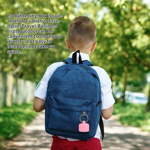 Vista 4 de Ycfish Llavero con soporte de anillo, estuche de joyería de viaje, caja deportiva portátil, bolsa de aretes de viaje, organizador de almacenamiento