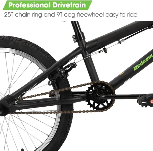 Vista 7 de HILAND 20 inch Kids BMX Bicycle for Boys Girls Age 5-12 Years Old, 360 Degree Gyro & 4 Pegs, Kids Bike for Beginner-Level to Advanced Riders