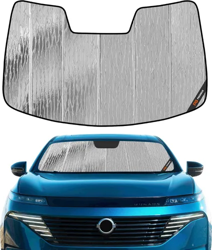 Vista 8 de Pigenius Parasol para parabrisas Nissan Murano 2015-2018, acabado plateado metálico