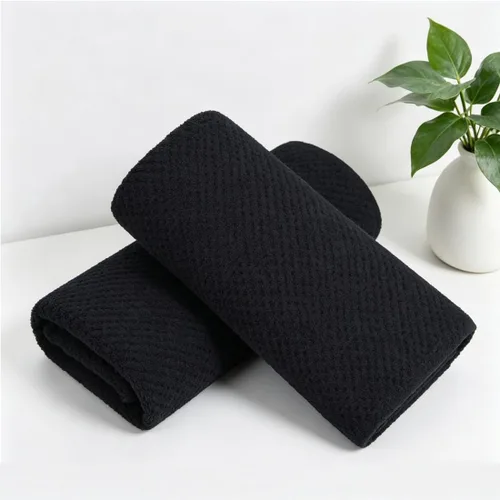 Vista 22 de Juego de 8 toallas de baño grandes negras para la familia, 2 toallas de baño de gran tamaño, 2 toallas de mano, 4 toallas pequeñas, 600GSM, suaves