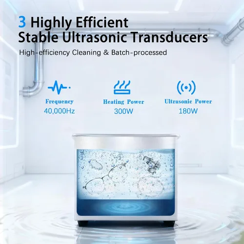 Vista 3 de Limpiador ultrasónico de 6L con temporizador y calentador, limpiador ultrasónico profesional de piezas, máquina de limpieza ultrasónica de control