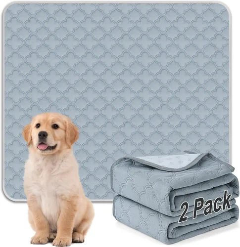 Vista 34 de FunFurry Forro lavable para jaula de conejillo de indias, paquete de 4 almohadillas reutilizables y lavables, ropa de cama impermeable para Azul