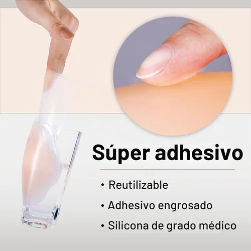 Vista 4 de Dealswin Cubiertas sin pezones de 5.1 pulgadas de silicona reutilizables para levantamiento de senos para copa A-D Beige