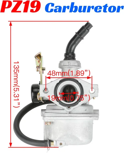 Vista 3 de YOXUFA PZ19 - Carburador 19 mm con acople de cable ahogador para Sunl Roketa TaoTao Kazuma Loncin Kayo Fox Kandi Baja SSR 50 70 90 110 125cc ATV