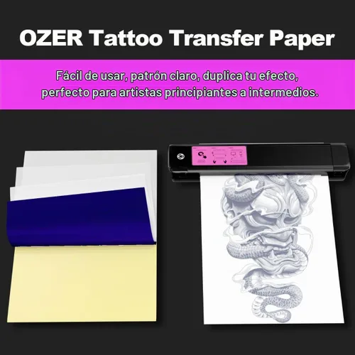 Vista 2 de OZER - Papel de transferencia para tatuajes tamaño A4 x 100 hojas OZER M Papel de Transferencia