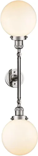 Vista 3 de Innovations 208-PN-G201-8-LED 2 luces vintage regulable LED accesorio de baño, níquel pulido