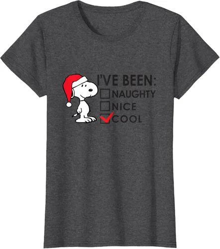 Vista 4 de Peanuts - Camiseta de Navidad fresca de Snoopy, Azul Blanco