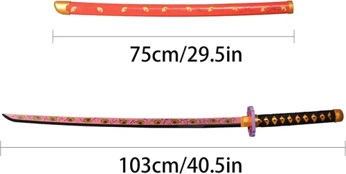 Vista 17 de SV Anime Demon Slayer Sword Katana 41 Inch Decorative Collectible Gift Cosplay Sword，Various Styles Available