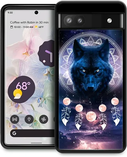 Vista 11 de CARLOCA Funda compatible con Google Pixel 6A, patrón de hierba de flores azules, ultra protección, a prueba de golpes, silicona suave, TPU