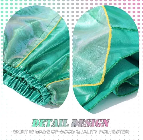 Vista 4 de REETAN Falda de hada de moda en capas, falda novedosa de baile de hojas, falda brillante con borlas, falda de festival para mujeres y niñas
