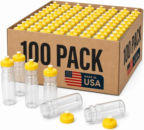 Vista 9 de Rolling Sands Botellas de agua reutilizables a granel, paquete de 100 botellas de agua deportivas de 24 onzas, fabricadas en Estados Unidos, sin Rojo