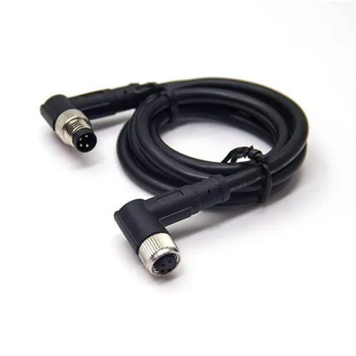 Vista 6 de M8 Profinet Cable impermeable 3 Pin de ángulo recto hembra enchufe macho Cable de moding con 1M PVC 26AWG Cable