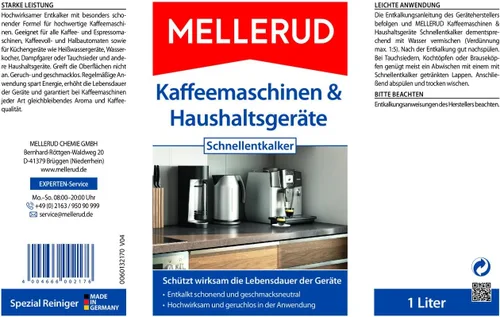 Vista 3 de Mellerud 2001002176 Espresso & Pod - Descalcificador para cafetera (1 L)