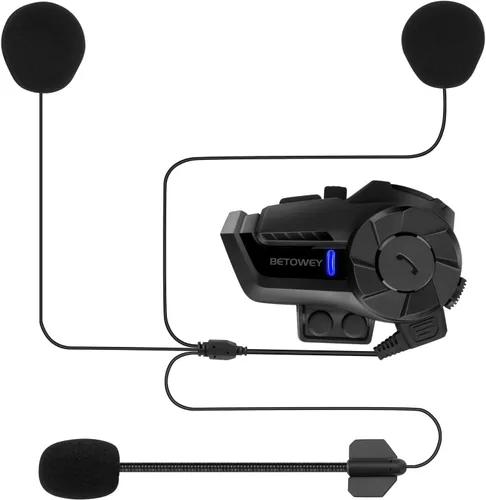 Vista 7 de Casco de motocicleta, auriculares Bluetooth, sistema de comunicación de casco B2X, intercomunicador Bluetooth de motocicleta con cancelación