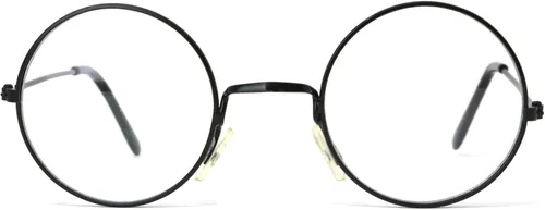 Vista 6 de Skeleteen Gafas redondas para disfraz de mago Lentes circulares con marco de metal negro 1 par Negro