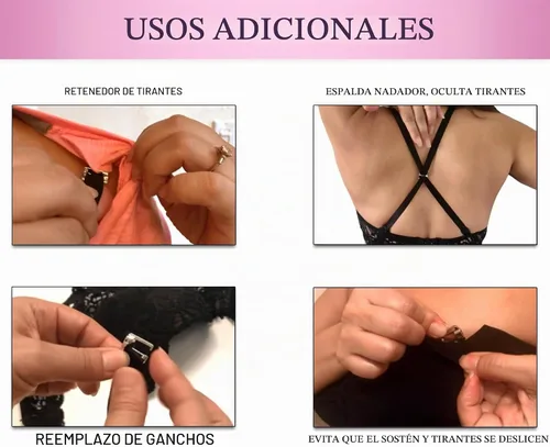 Vista 6 de Ganchos de repuesto para brasier de traje de baño de 1 pulgada (sin coser), metal, ganchos de pasador por Pin Straps