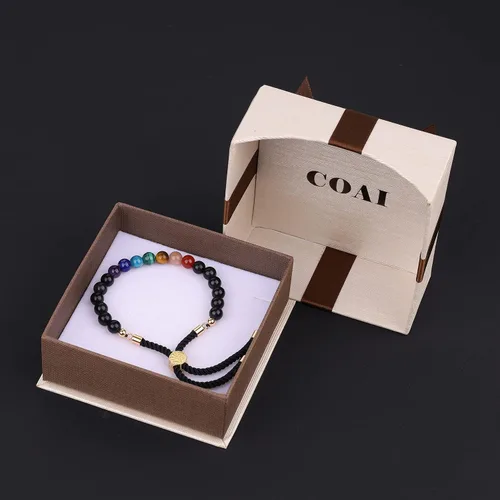 Vista 7 de COAI - Pulsera para mujer con piedras semipreciosas, 7 chakras