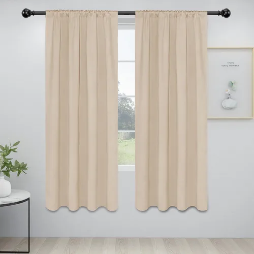 Vista 90 de Easy-Going - Cortinas opacas con bolsillo para varilla para dormitorio, cortinas de ventana para oscurecer la habitación para sala de estar
