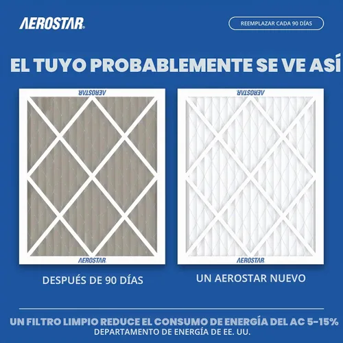 Vista 4 de Aerostar Multi - Filtro de aire de 1 pulgada para aire acondicionado y horno, Blanco