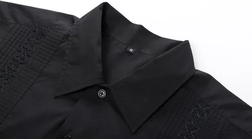 Vista 6 de MAXJON Camisas de guayabera para hombre, camisas cubanas de manga corta