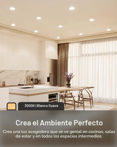 Vista 3 de Sunco Paquete de 12 Luces LED Empotradas de 4 Pulgadas, Iluminación de Techo Delgada sin Lata, 650 LM, 10W (Equivalente a 60W), 3000K Blanco Cálido