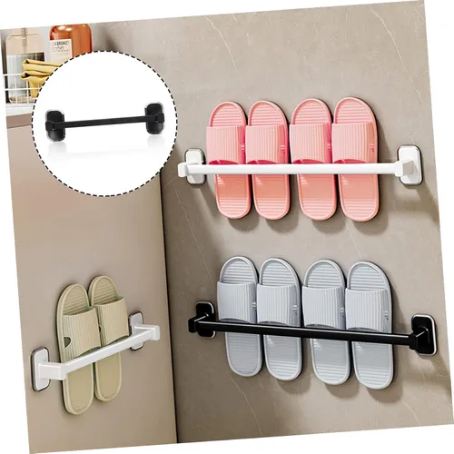 Vista 2 de Zapatero para almacenamiento de zapatos, con ventosa, soporte para toallas, soporte de pared, toallero de esquina para armario, baño, zapatero