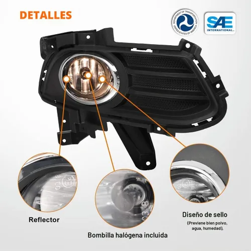 Vista 4 de Nixon Offroad Juego de luces antiniebla para Ford Fusion 2013-2016 con bombillas halógenas + kit de arnés de cableado + interruptor universal +