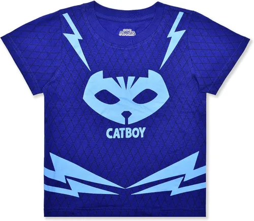 Vista 2 de PJ Masks Boy's 2-Piece Catboy Graphic Tee Shirt and Taped Short Set