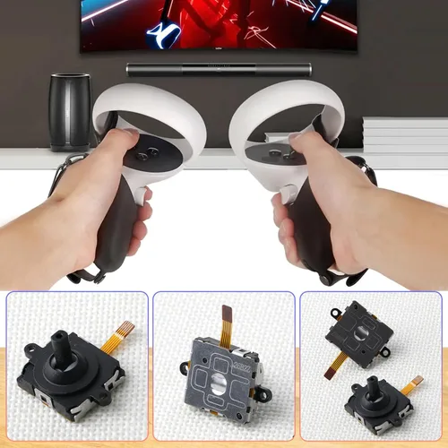 Vista 4 de 2Pcs for Oculus Quest 2 Joystick Replacement Kit for Oculus Quest 2 Controller Thumbstick Replacement Drift Repair Switch Replacement Accessory with