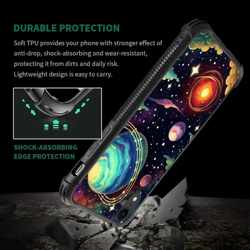 Vista 44 de Funda compatible con iPhone XR, diseño de elefantes africanos para niñas, diseño de patrón a prueba de golpes, antiarañazos, carcasa trasera