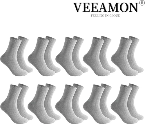 Vista 2 de 10 pares de calcetines de algodón para hombre, atléticos, casuales, suaves, transpirables, con control de humedad