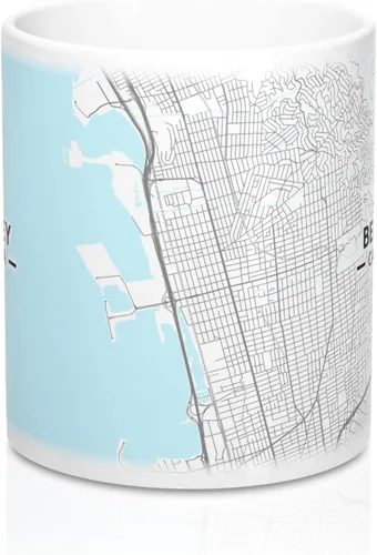 Vista 2 de Berkeley, California CA Map Mug (11 oz)