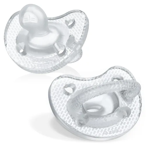 Vista 12 de Chicco Luxe Orthodontic Pacifier One-Piece Silicone, 0-6m, 2-Pack Rubor