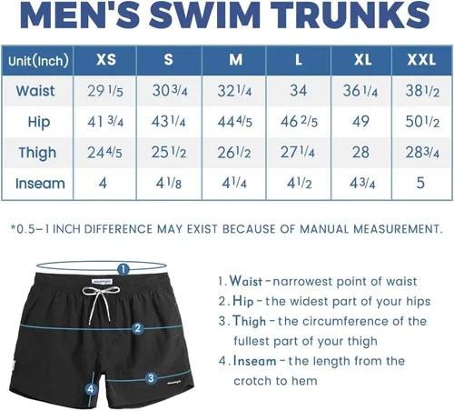 Vista 6 de maamgic Mens Swim Trunks 5" with Mesh Lining Quick Dry Bathing Suits for Men Swim Shorts Swimwear